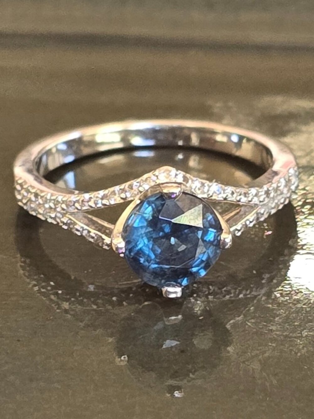 Chromium Kyanite & White Zircon Sterling Silver Ring | Size 7 | 1.57 CTW